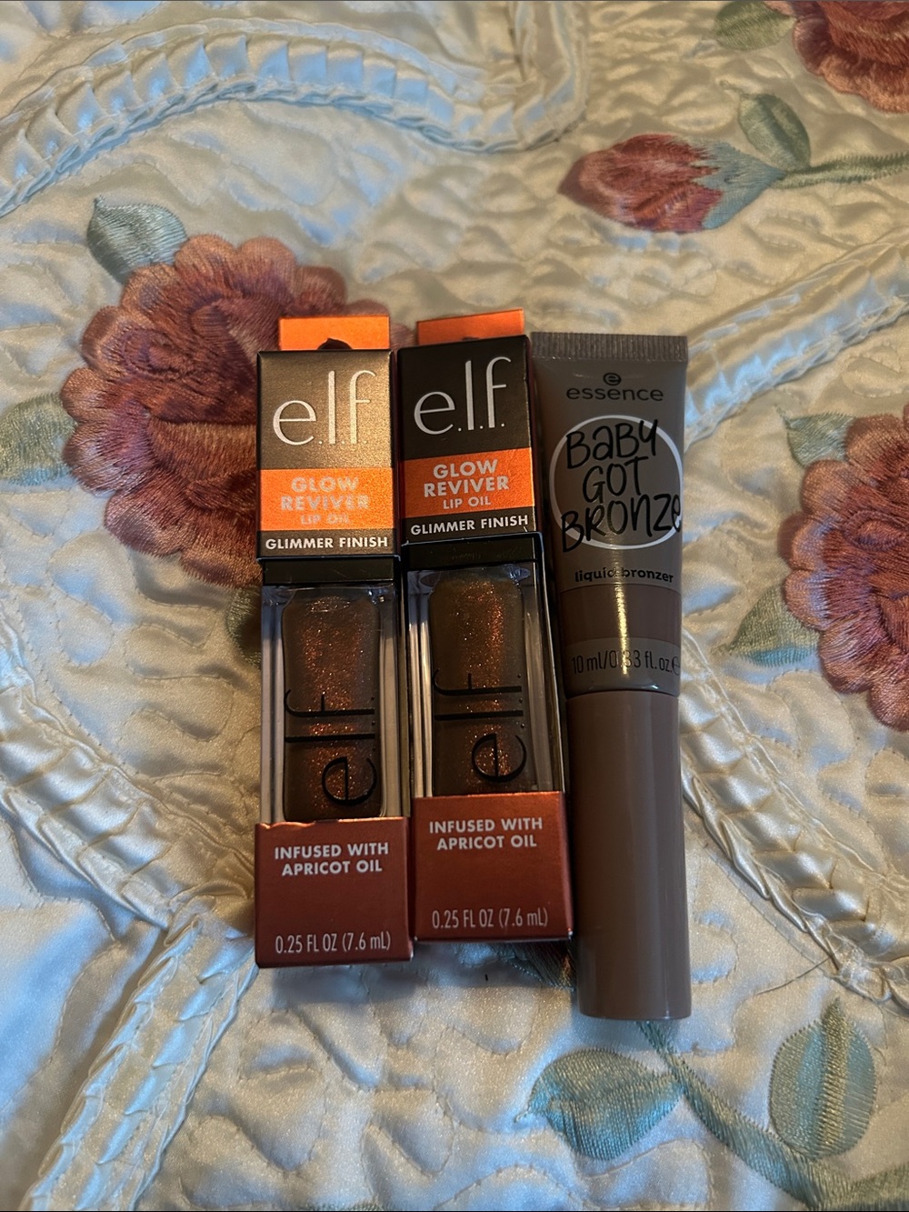 e.l.f. Glow Reviver Lip Oil + Essence Baby Got Bronze Bundle NEW